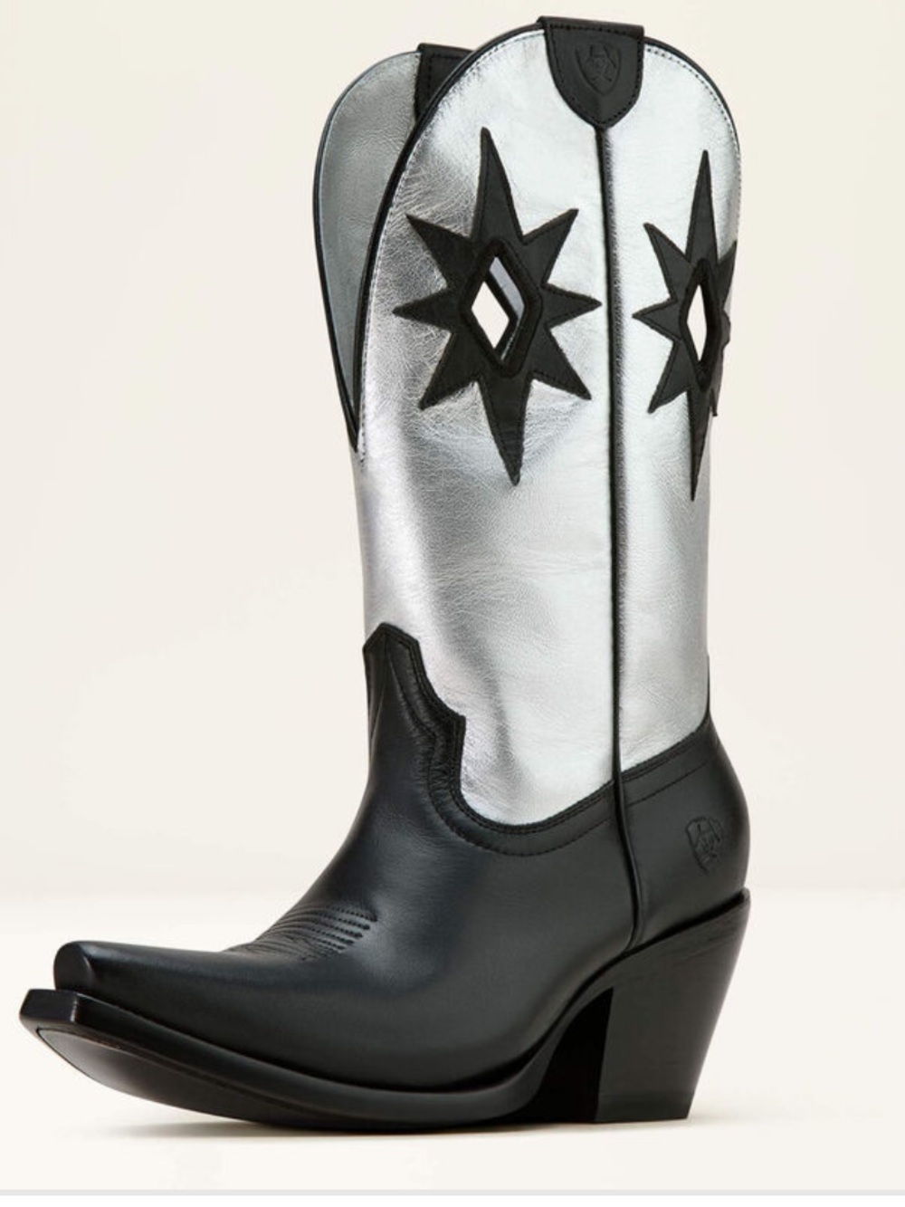 ARIAT NIB black silver starlight western cowboy pull on leather boots sz 7